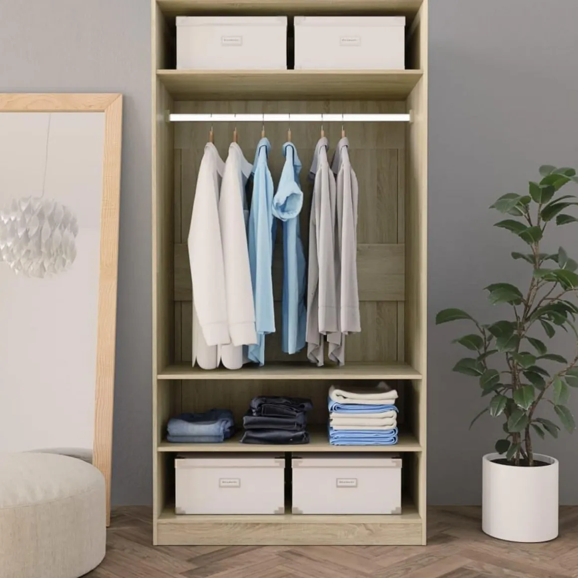 Garde-robe Chene sonoma 100x50x200 cm Bois d'ingenierie