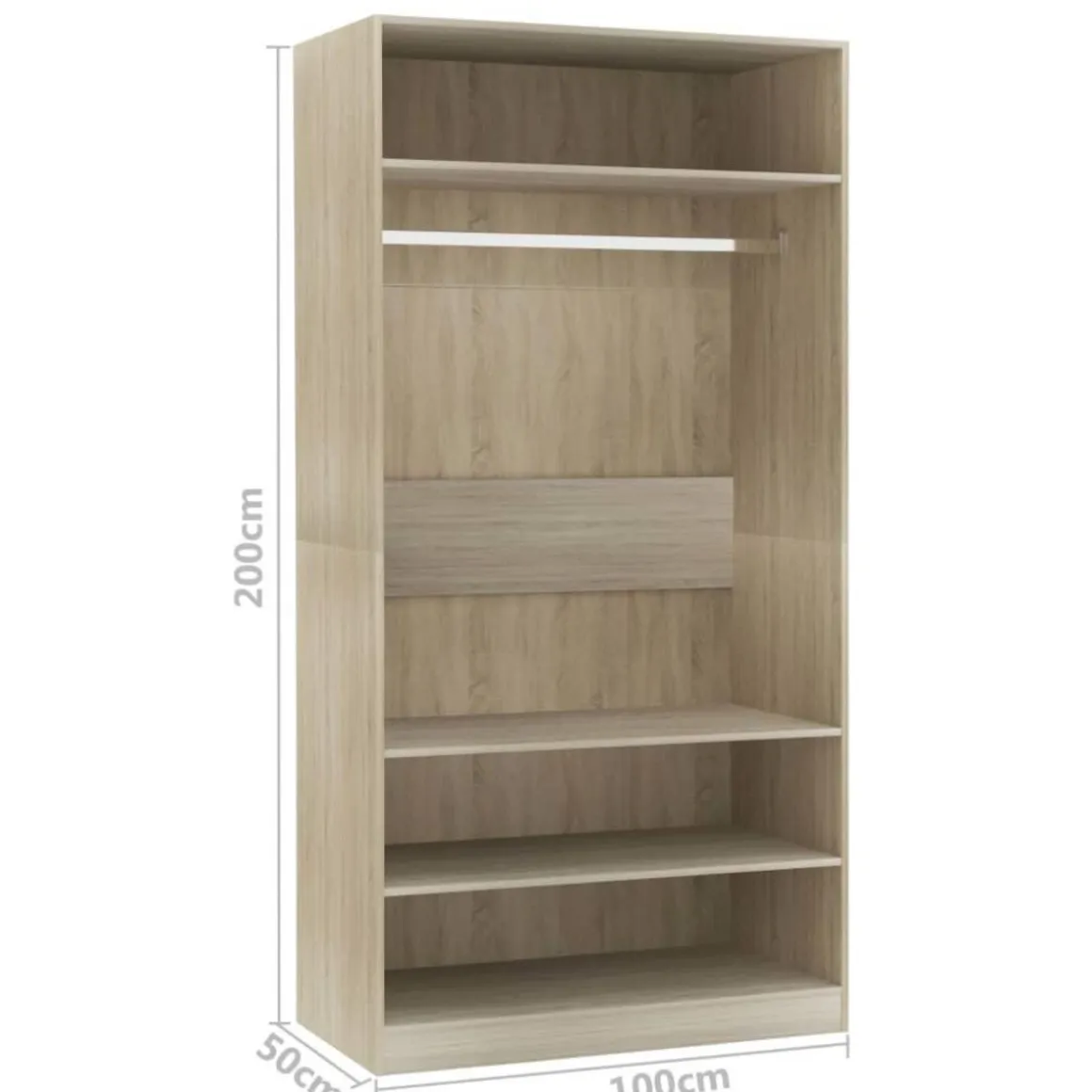 Garde-robe Chene sonoma 100x50x200 cm Bois d'ingenierie