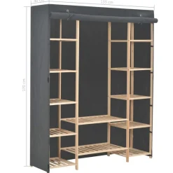 Garde-robe Gris 135 x 40 x 170 cm Tissu