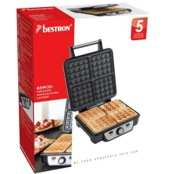 Gaufrier 1100w noir/inox - asw281