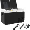 Glacière électrique portable 40L pour voiture - congélateur réfrigérateur 2 zones - LED - noir blanc