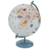 Globe terrestre base métal pour enfant bleu D20