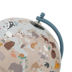 Globe terrestre base métal pour enfant bleu D20