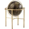 Globe Terrestre sur Pied Vintage 30cm Or & Noir