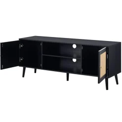 Goto - meuble tv - noir - 140 cm