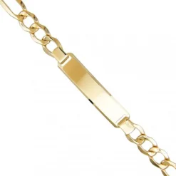 Gourmette Or 18 Carats Maille Figaro Alternée 1+3 - Jaune - Gravure Offerte - Homme