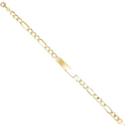 Gourmette Or 18 Carats Maille Figaro Alternée 1+3 - Jaune - Gravure Offerte - Homme