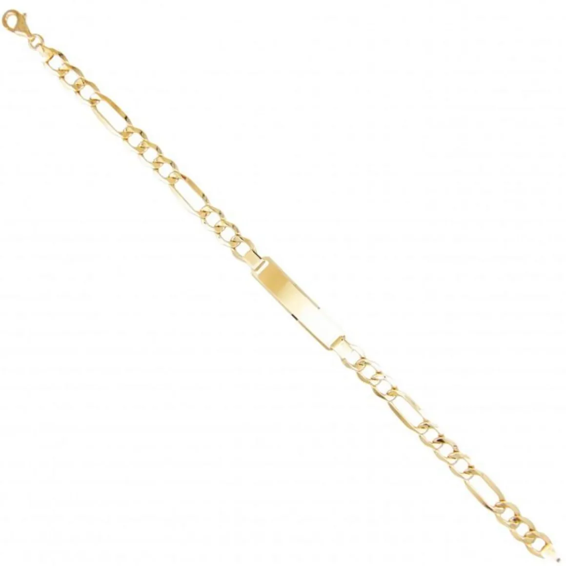 Gourmette Or 18 Carats Maille Figaro Alternée 1+3 - Jaune - Gravure Offerte - Homme