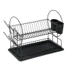 Égouttoir vaisselle à 2 niveaux - Noir