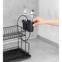 Égouttoir vaisselle à 2 niveaux - Noir