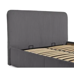 Goyave - lit coffre - 140x190 - en velours côtelé - sommier inclus