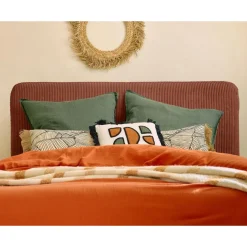 Goyave - lit coffre - 140x190 - en velours côtelé - sommier inclus