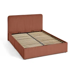 Goyave - lit coffre - 140x190 - en velours côtelé - sommier inclus