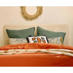 Goyave - lit coffre - 140x190 - en velours côtelé - sommier inclus