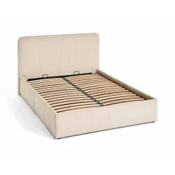 Goyave - lit coffre - 140x190 - en velours côtelé - sommier inclus