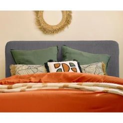 Goyave - lit coffre - 140x190 - en velours côtelé - sommier inclus