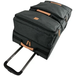 Grand Sac de voyage à roulettes gris 75x38x37cm - 90L