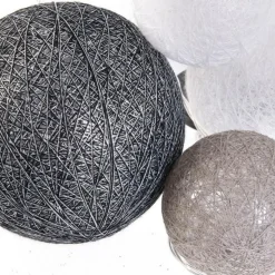 Guirlande Boules 10 Led Multi Taille 192cm Gris