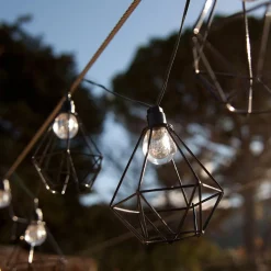 Guirlande diamant 10 ampoules MILY Noir Acier 3.90M