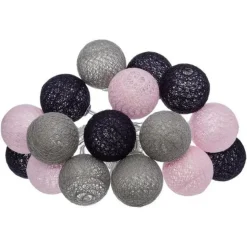 Guirlande Led 16 Boules Pinky 255cm Multicolore