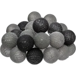 Guirlande Led 20 Boules Smoky 435cm Gris & Noir