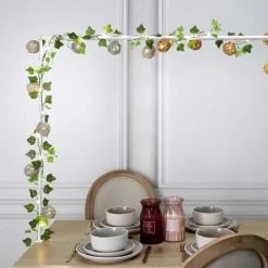 Guirlande Lumineuse 8 LED Boule Rotin 156cm Naturel