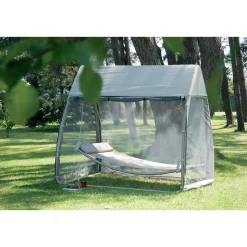 Hamac balancelle - Acier et polyester - Gris - 233x139x205cm - TONGA