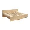 Hamac mural pour chats - KERBL - TIMBER - 38 x 33,5 x 16 cm - Bois massif - Tissu peluche