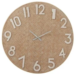 Horloge Murale Design Rotin 90cm Naturel