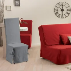 Housse de chaise Renato gris coton