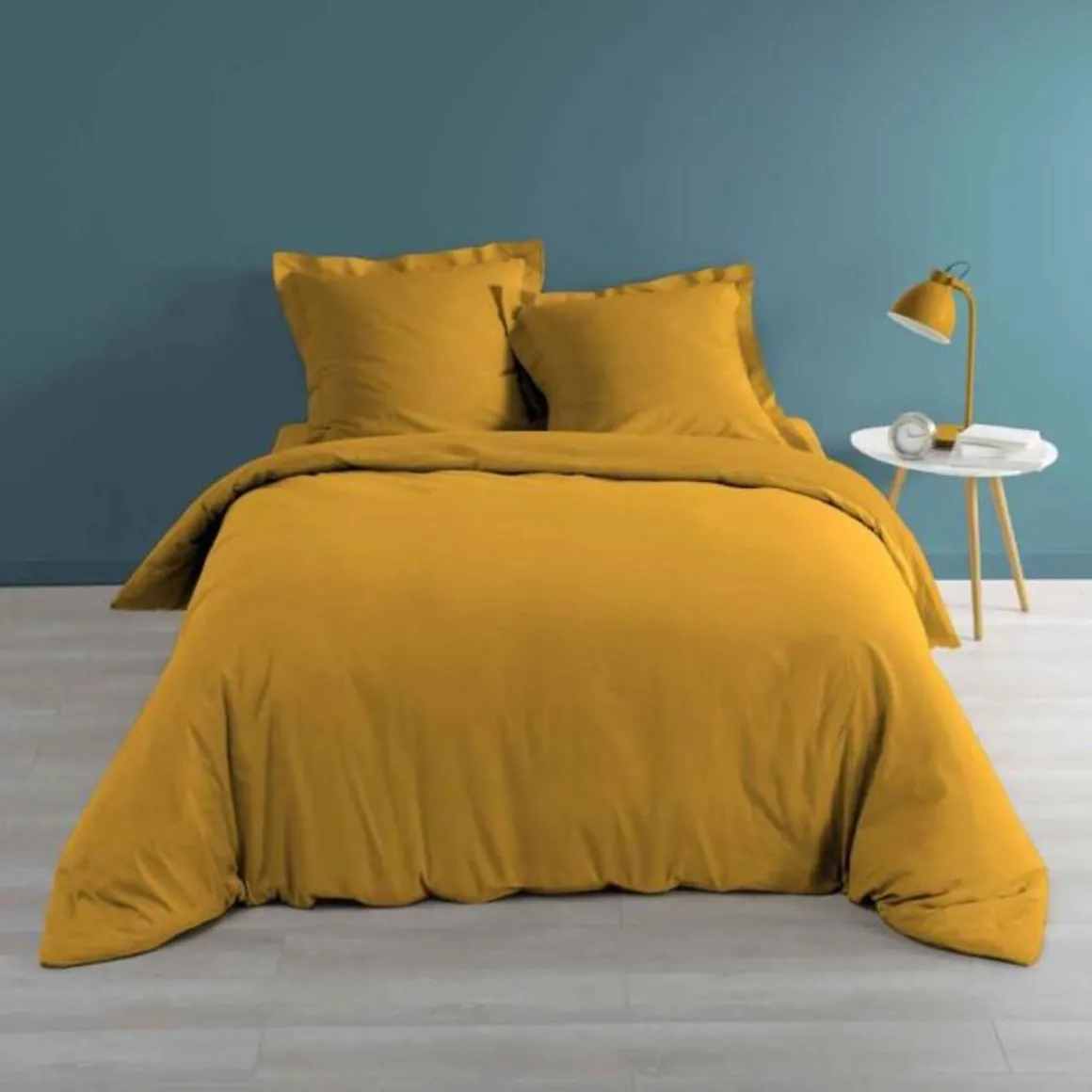 Housse de Couette Percaline 240x220cm Ocre