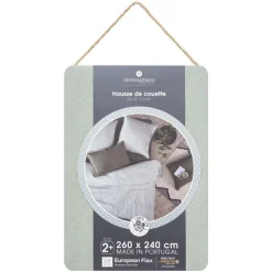 Housse de couette 2 places 100% lin - 260x240cm - Vert Céladon