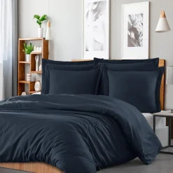 Housse de couette rayée réversible satin de coton VERSAILLES