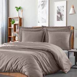 Housse de couette rayée réversible satin de coton VERSAILLES