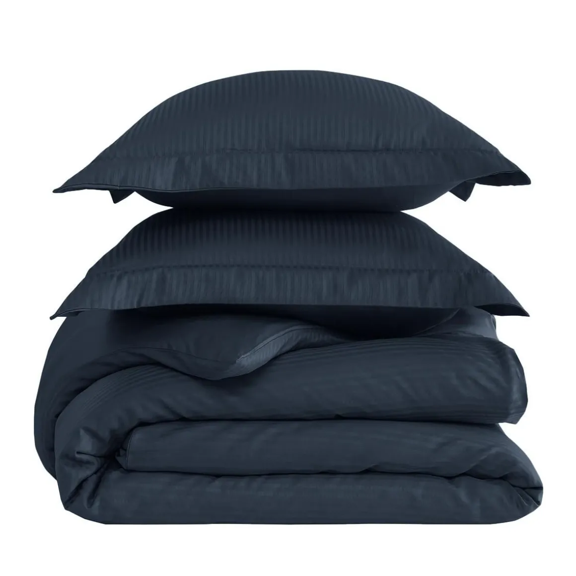 Housse de couette rayée réversible satin de coton VERSAILLES