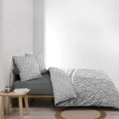 Housse de couette 240x220 + 2 taies FLAVIE 100% coton 57 fils