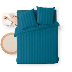 Housse de couette 240x220 + 2 taies Cléo bleu