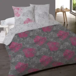 Housse de couette 240x220 FLEURS + 2 taies 100% coton