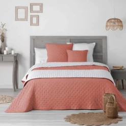 Housse de Coussin Mellow 40x40cm Terracotta & Blanc