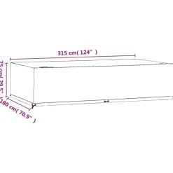 Housse de salon de jardin 12 œillets 315x180x75cm rectangulaire