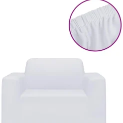 Housse extensible de canape Blanc Jersey de polyester