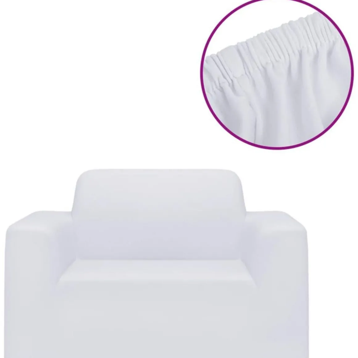 Housse extensible de canape Blanc Jersey de polyester