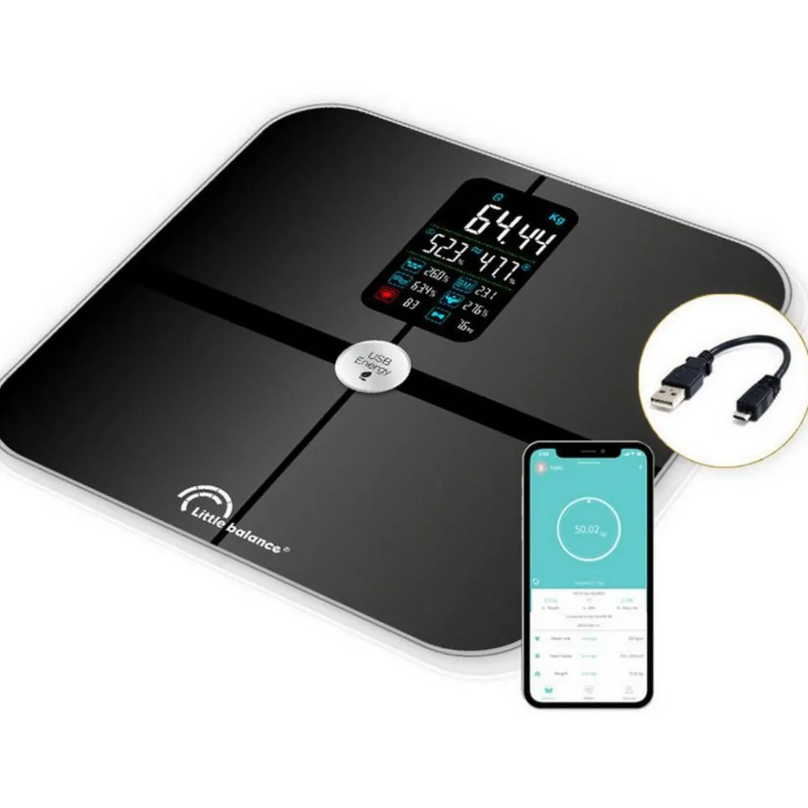 Impédancemètre connecté 180kg/100g noir - 8415