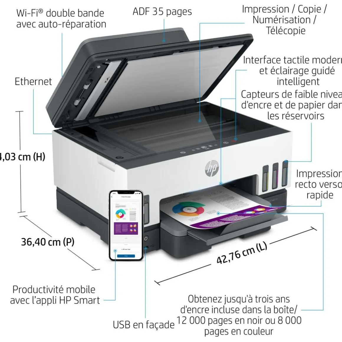 Imprimante jet d'encre Smart Tank Plus 7605