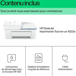 Imprimante Tout-en-un DESKJET 4222E - 3 mois d' Instant ink inclus avec HP+