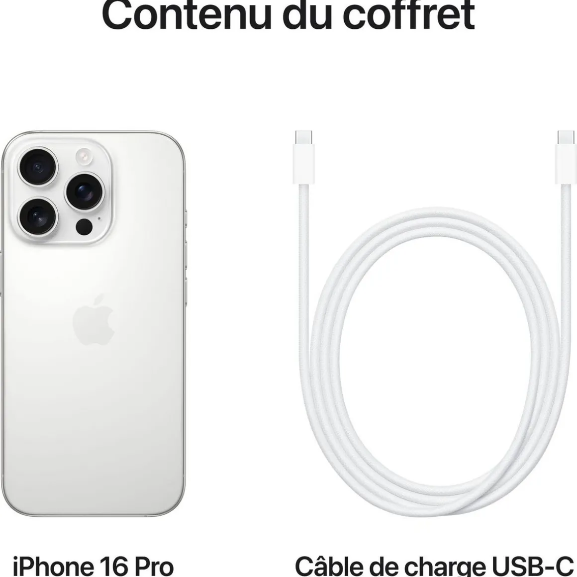 iPhone 16 Pro 128Go - Titane Blanc