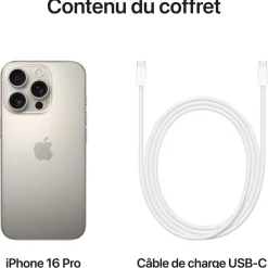 iPhone 16 Pro 128Go - Titane Naturel