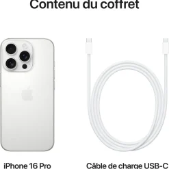 iPhone 16 Pro Max 256Go -Titane Blanc