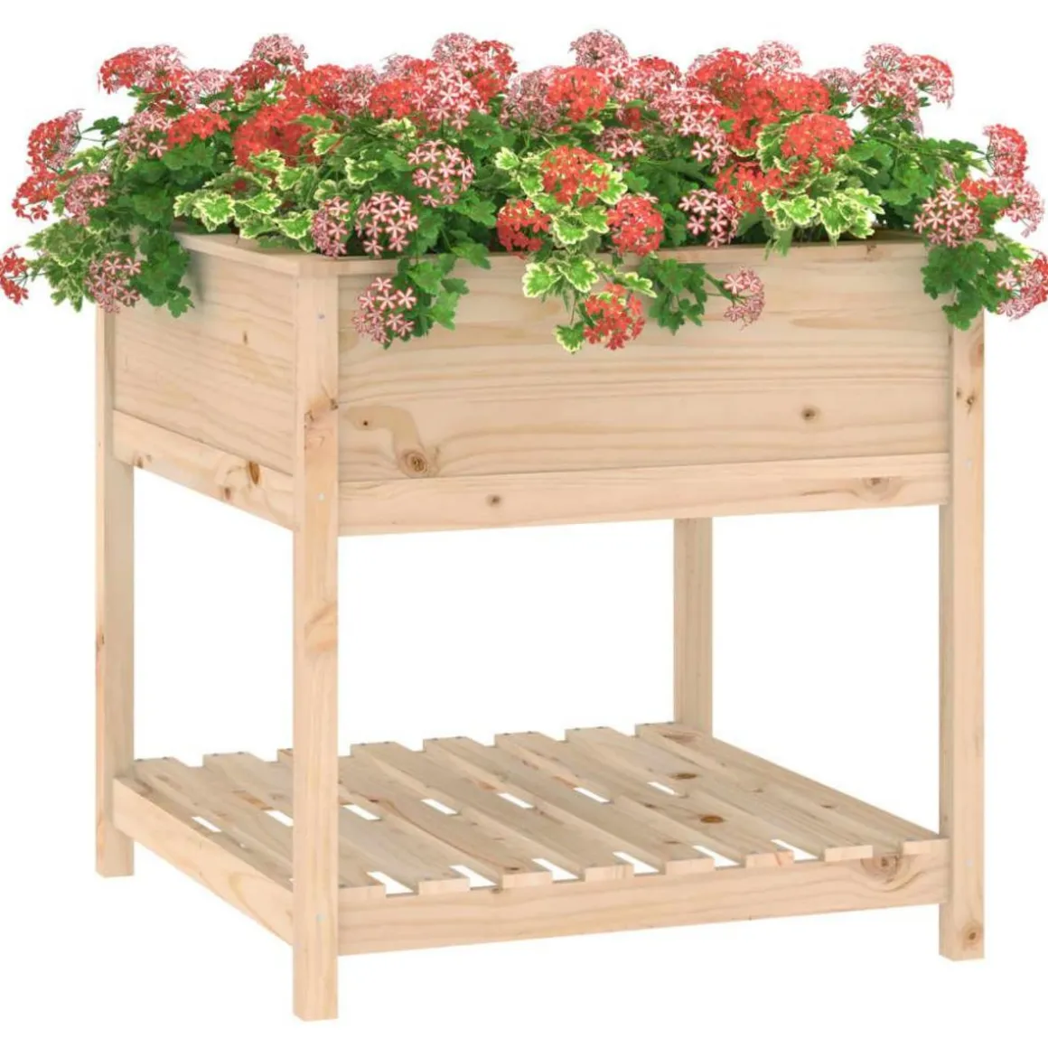 Jardiniere avec etagere 82,5x82,5x81 cm Bois massif de pin