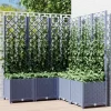 Jardiniere avec treillis bleu gris 120x120x136 cm PP